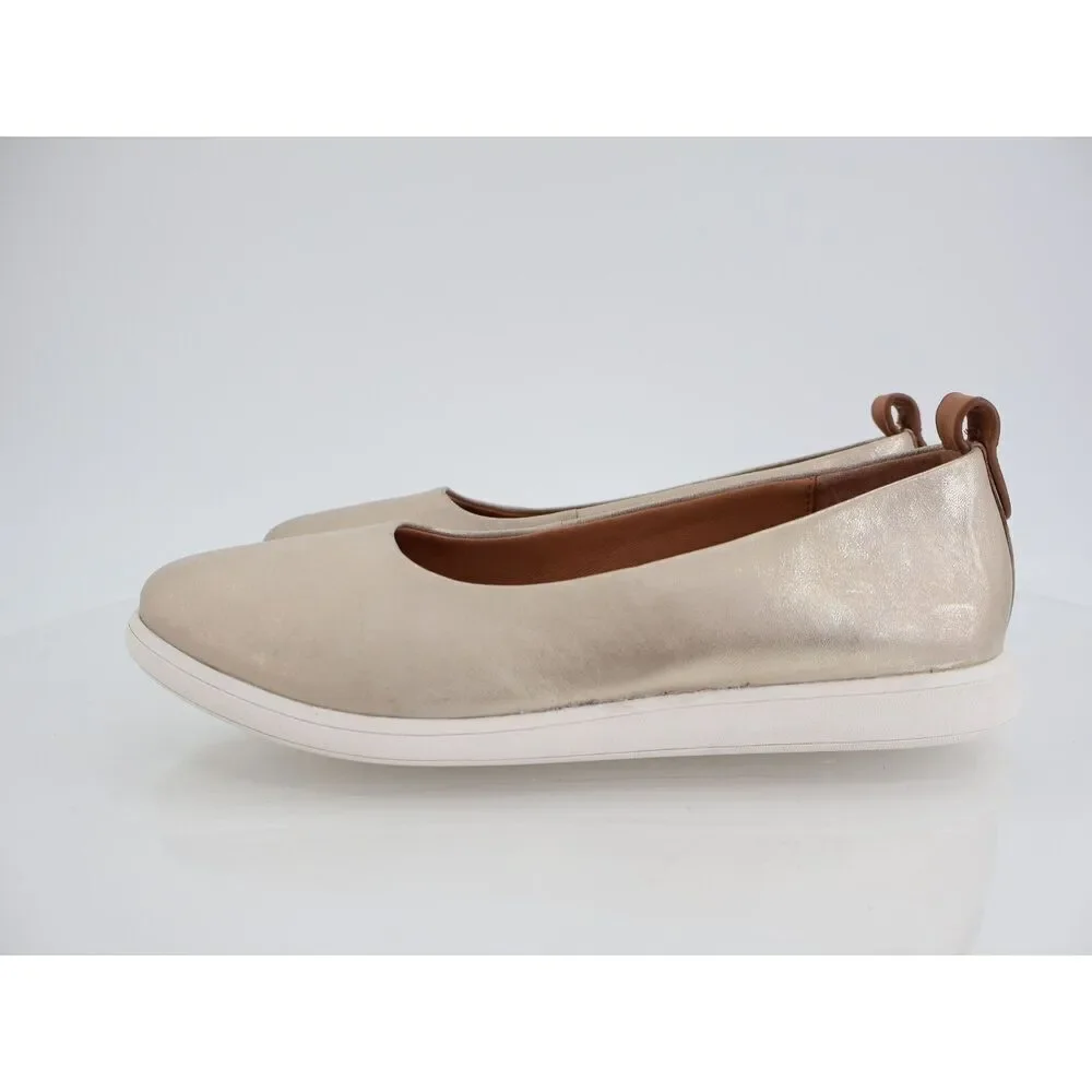Gentle Souls Bella Ballet Flats Size 9.5 Gold Leather Wedge Platform Flats Comfy